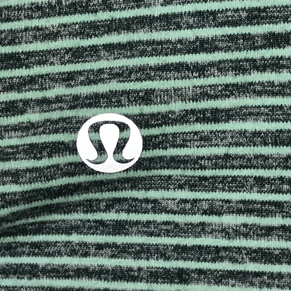 Lululemon Half-Zip 1/2 Zip Pullover Stretchy Striped. Size Women's 6 Green Gray - Picture 2 of 12